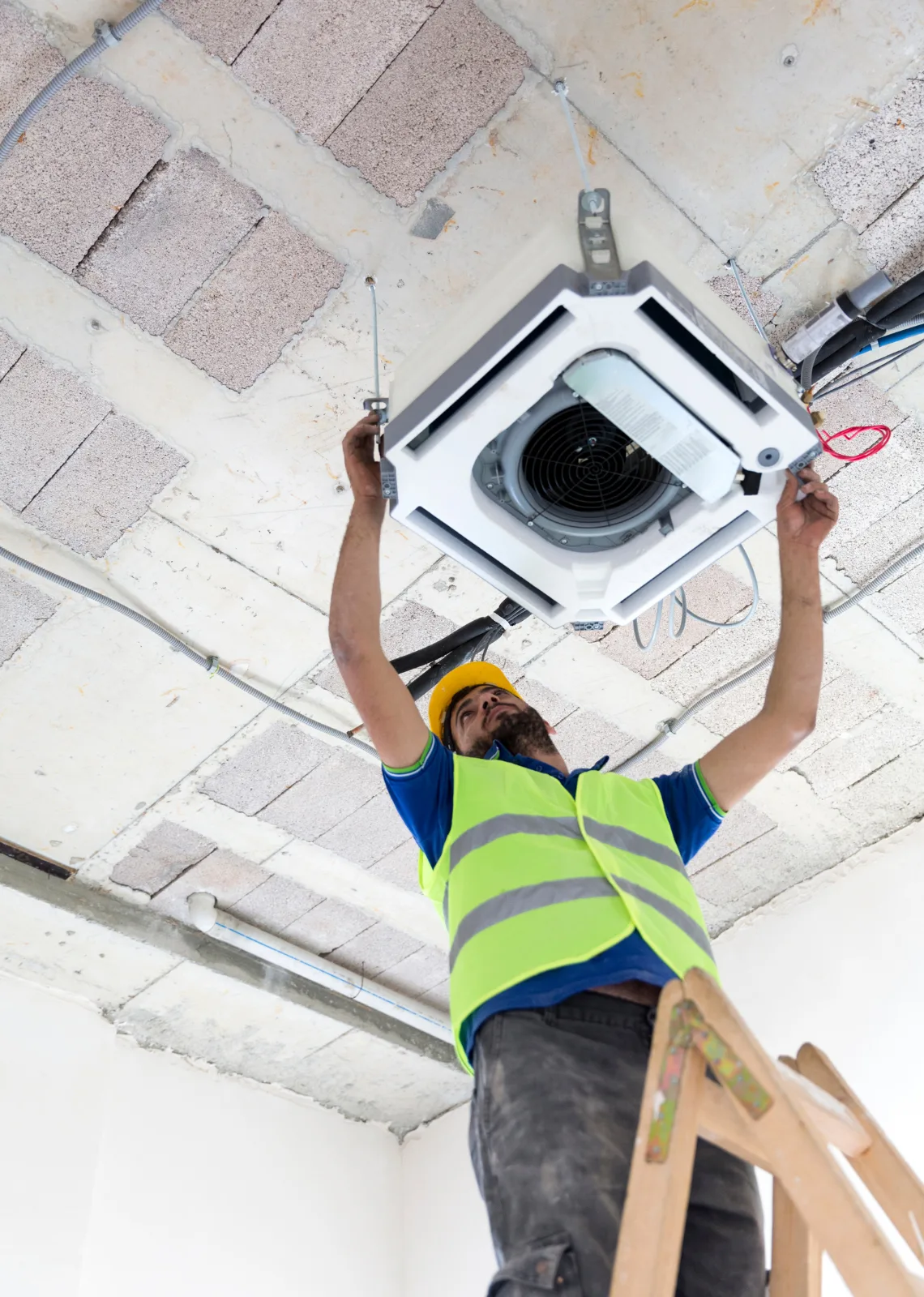 Ceiling cassette air conditioning installation