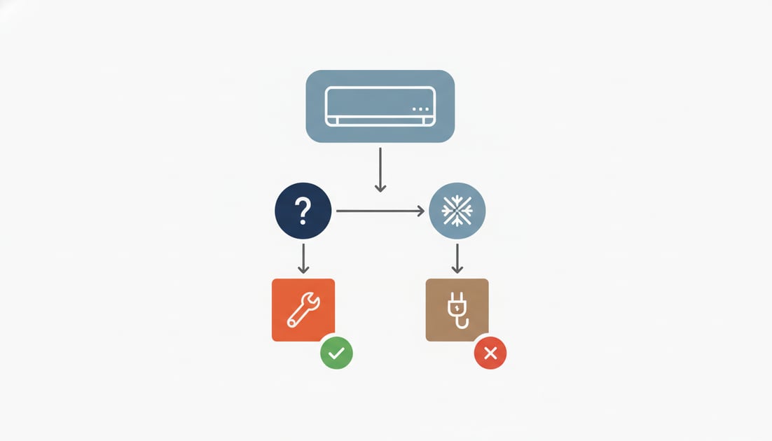 Diagram showing AC troubleshooting flowchart
