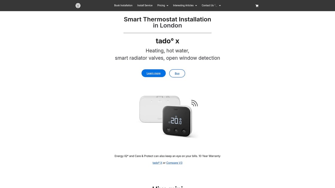 Smart thermostat control interface