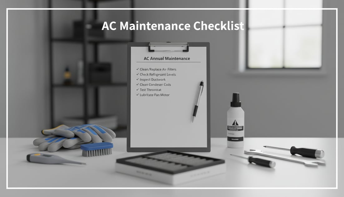 Infographic showing AC maintenance checklist