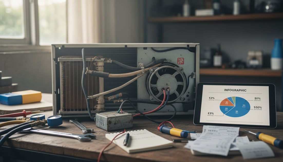 Infographic showing AC repair cost breakdown