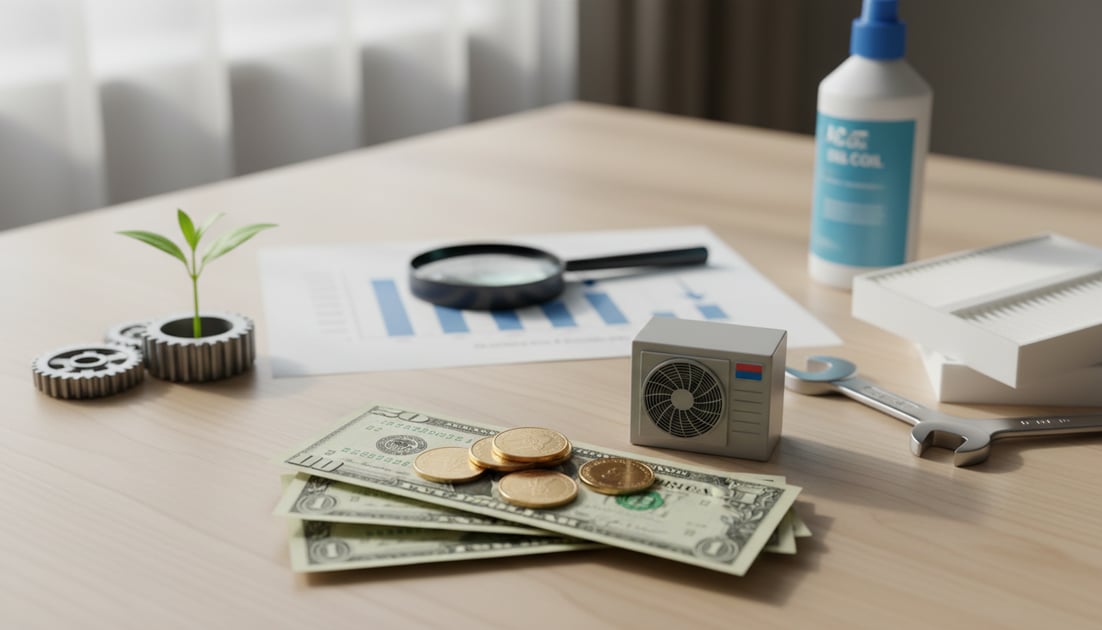 Infographic showing AC maintenance cost savings