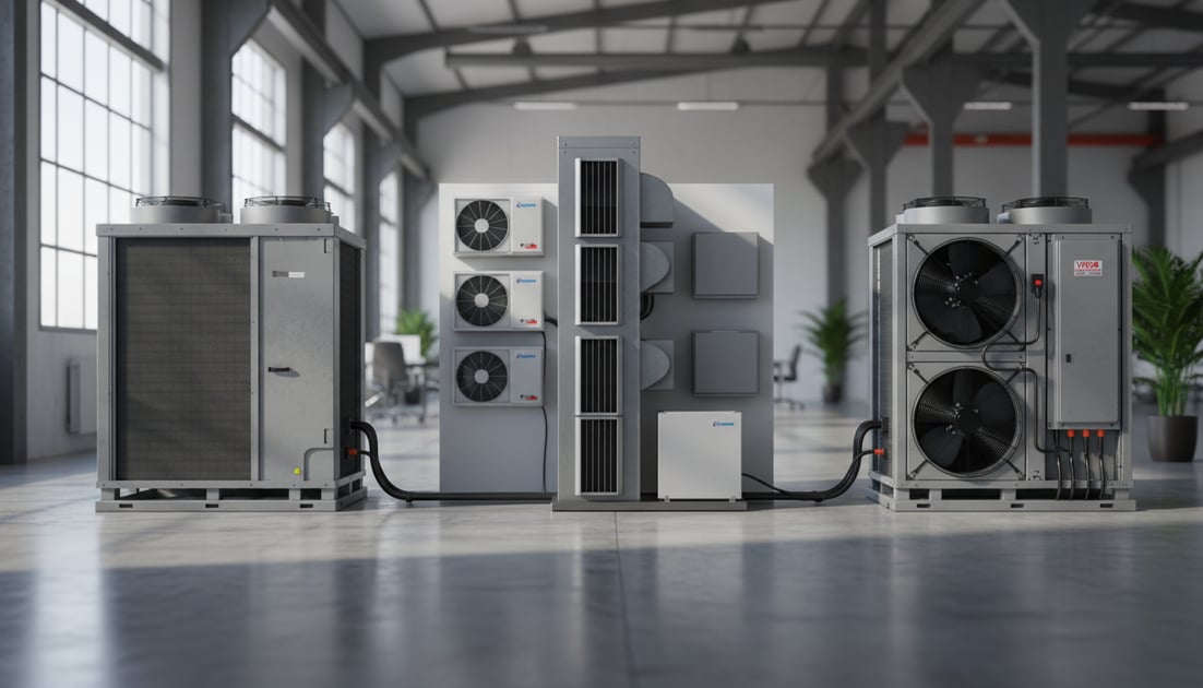 Diagram showing commercial AC system comparison