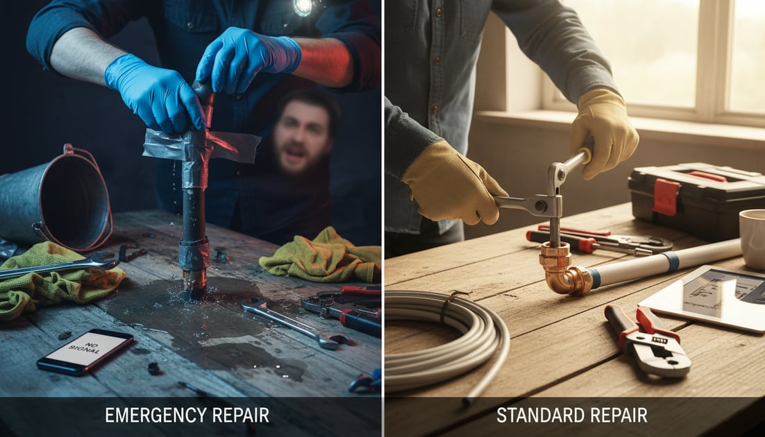 Diagram showing emergency vs standard repair