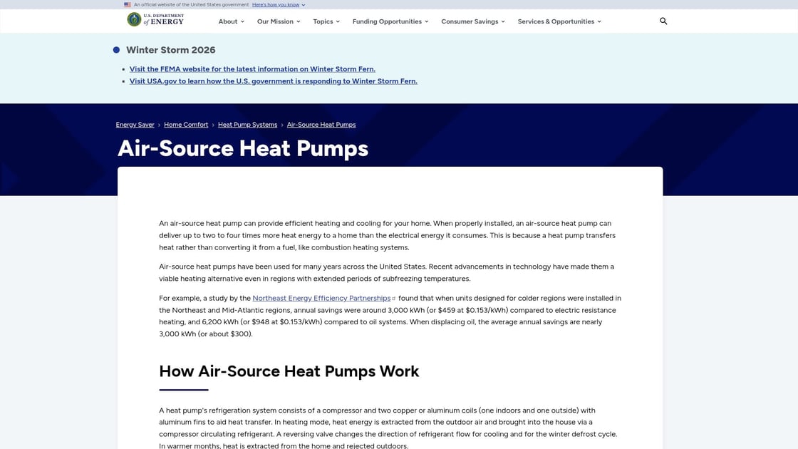 Heat pump reverse cycle heating system