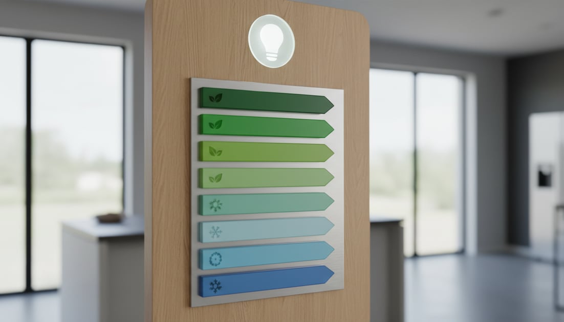 Infographic showing energy efficiency ratings chart