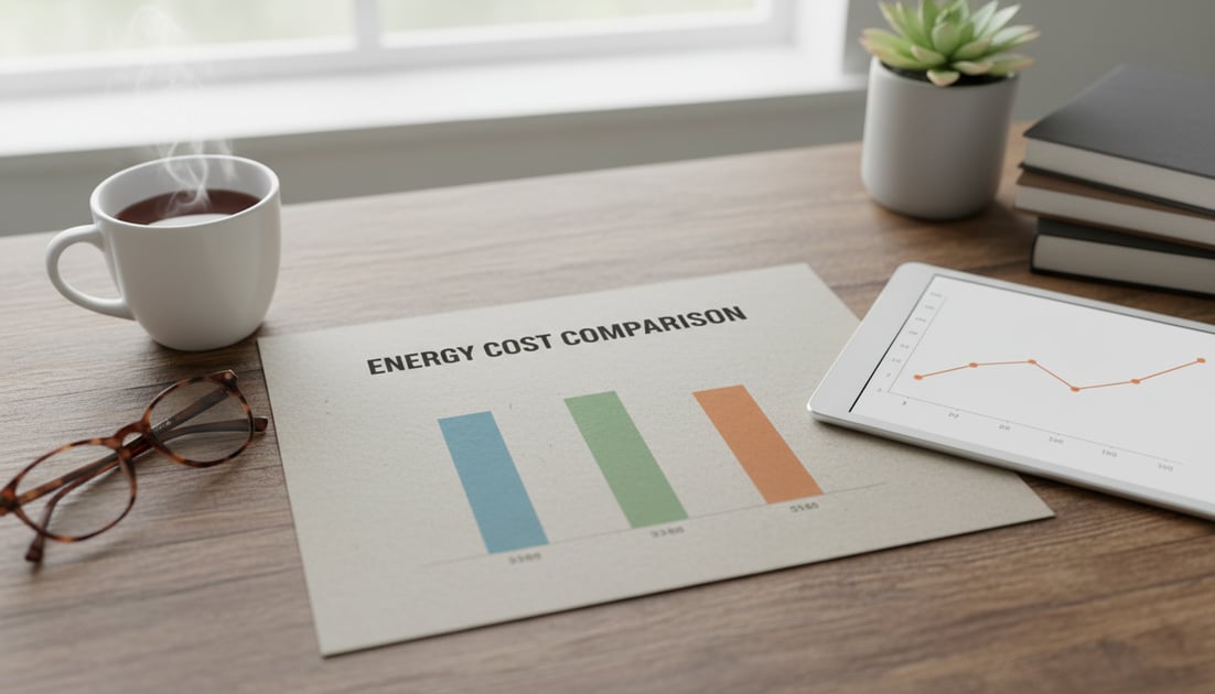 Chart showing energy cost comparison chart