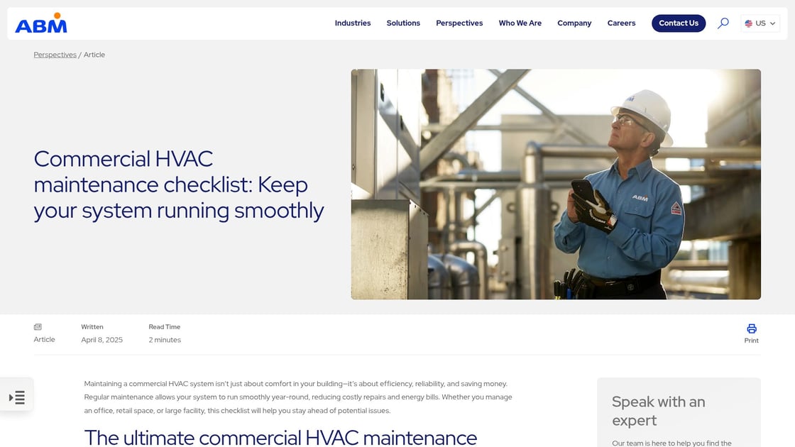 HVAC maintenance checklist
