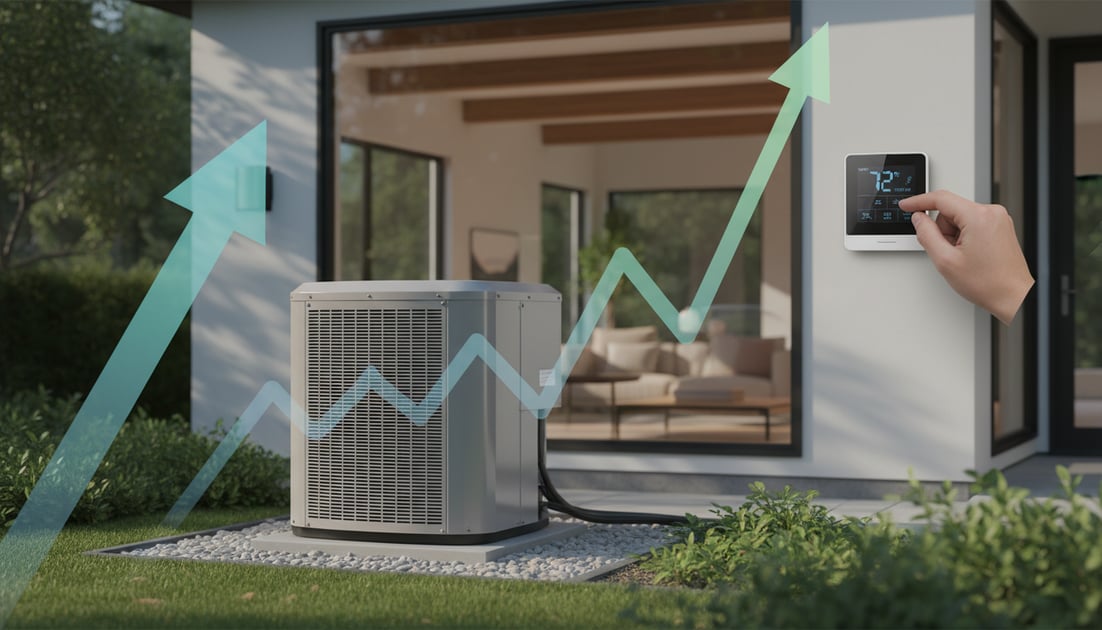 Diagram showing HVAC energy efficiency gains