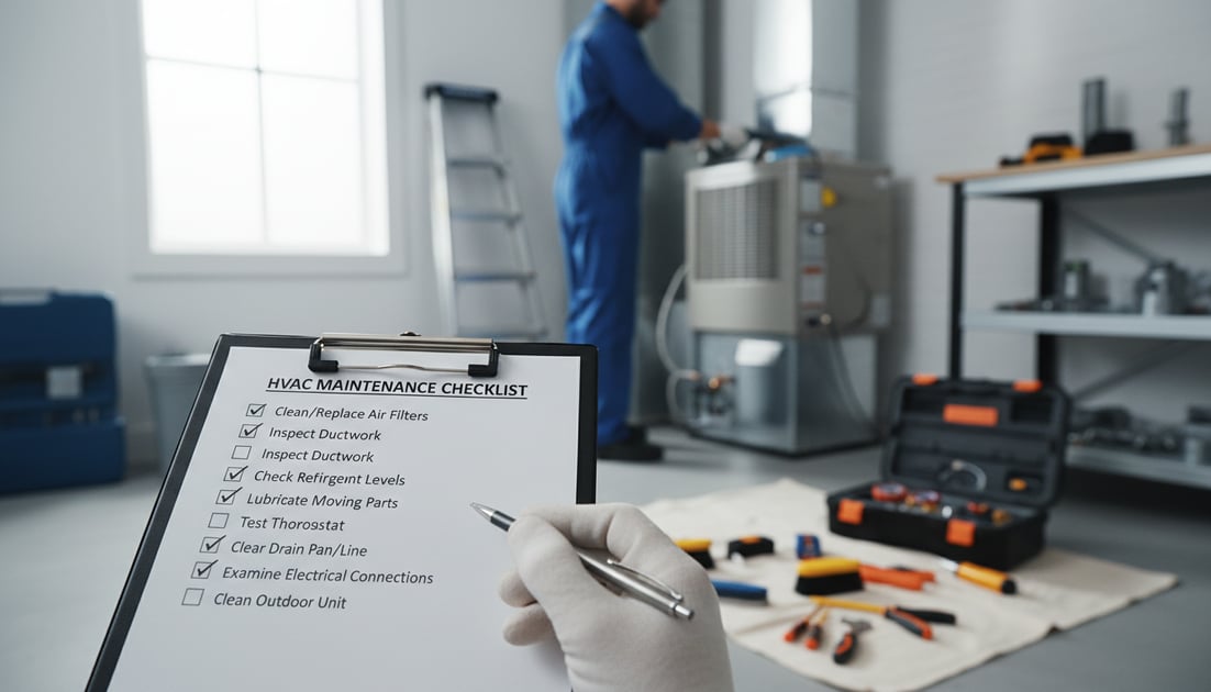 Infographic showing HVAC maintenance checklist
