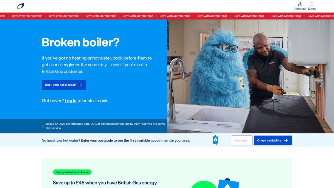 British Gas emergency heating repair