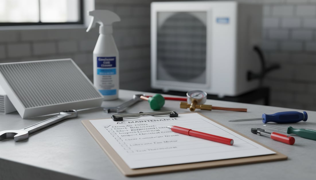 Infographic showing AC maintenance checklist