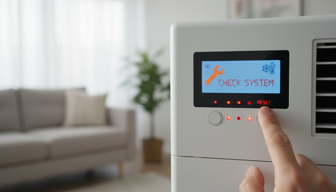 Illustration showing AC system warning indicators