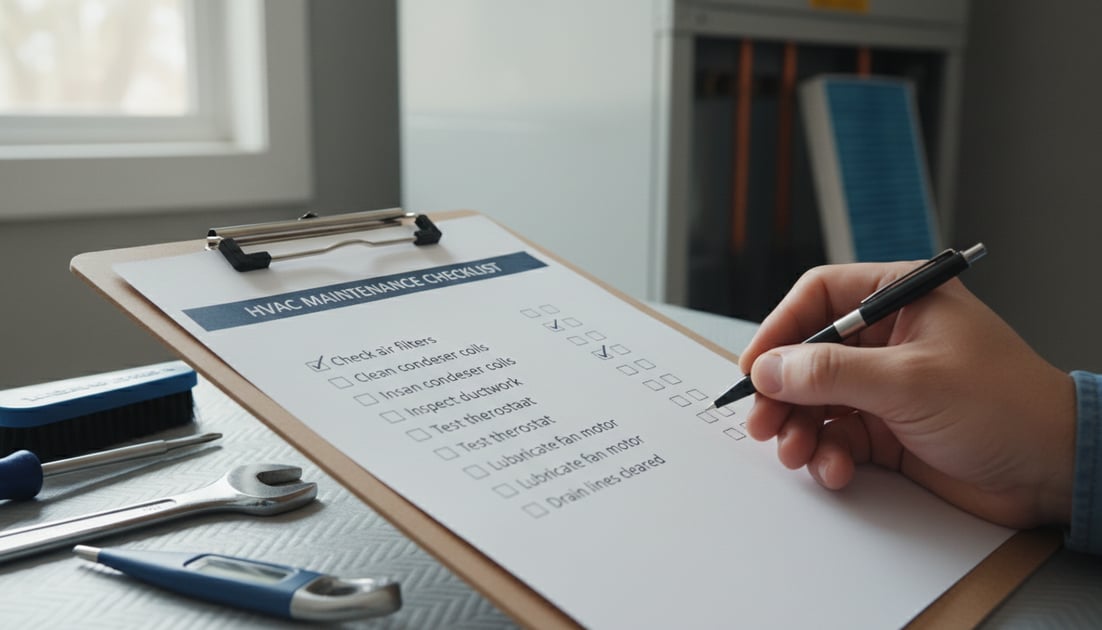 Infographic showing HVAC maintenance checklist