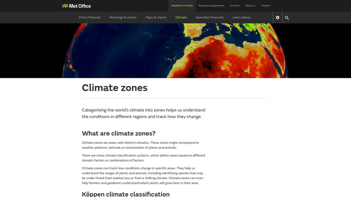 UK climate zones map