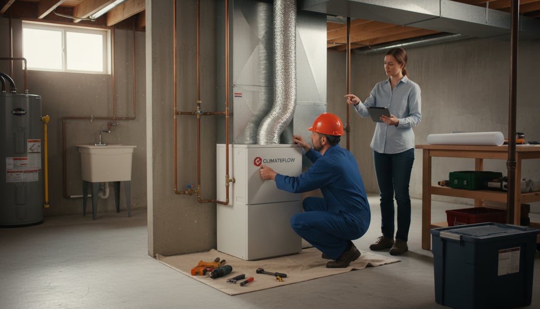 Diagram showing HVAC installation process