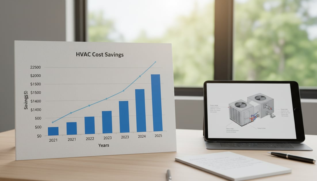 Chart showing HVAC cost savings graph