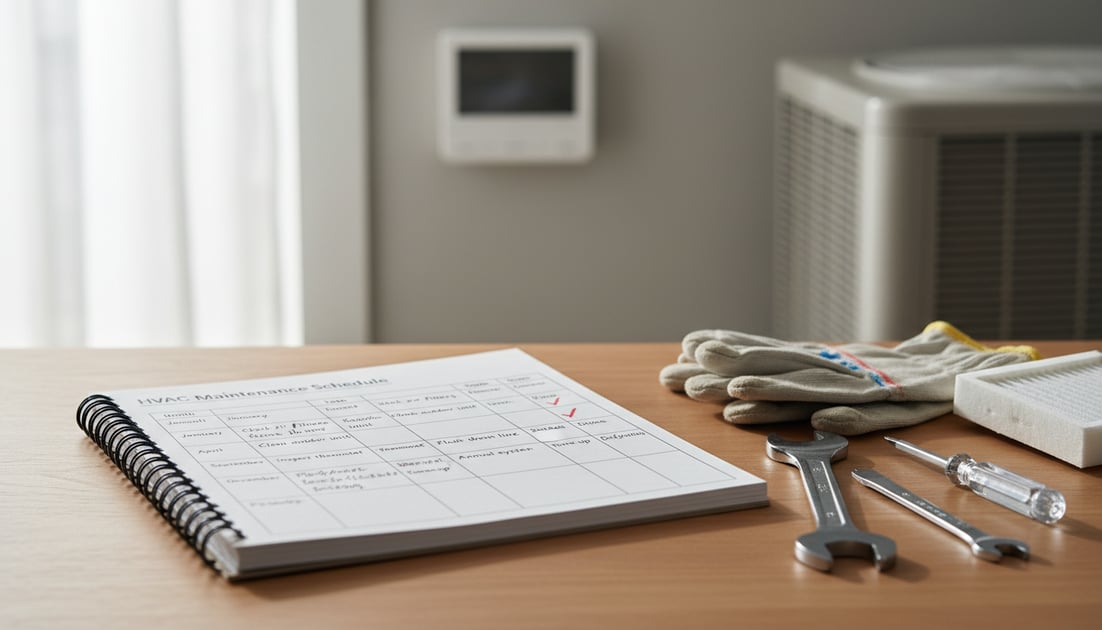Diagram showing HVAC maintenance schedule