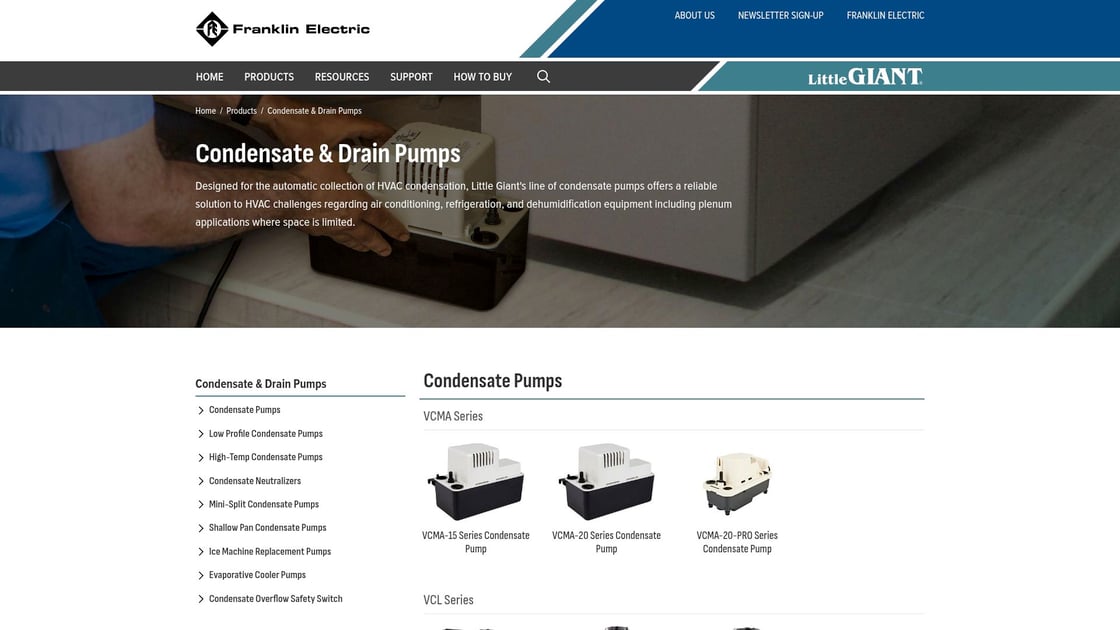 Condensate pump for air conditioning